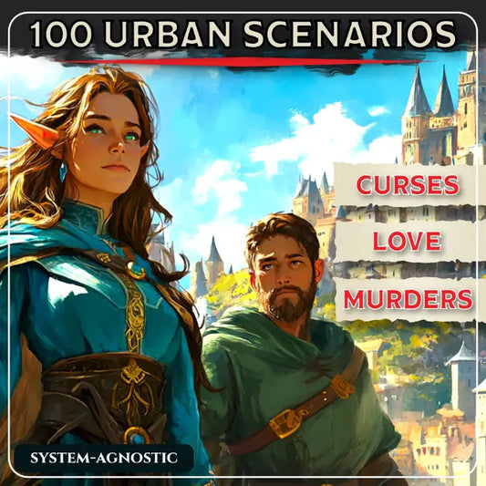Main banner showing the cover of the urban folklore RPG adventure book on A4Play.com. This roleplaying game book features city-based scenarios, adventure plot hooks, legends, myths, and mysteries for tabletop RPG campaigns. Perfect for game masters and players looking for urban story ideas, folklore-inspired adventures, and unique city quests. Available as PDF, softcover, or hardcover for any RPG collection. fernflowerpress.com