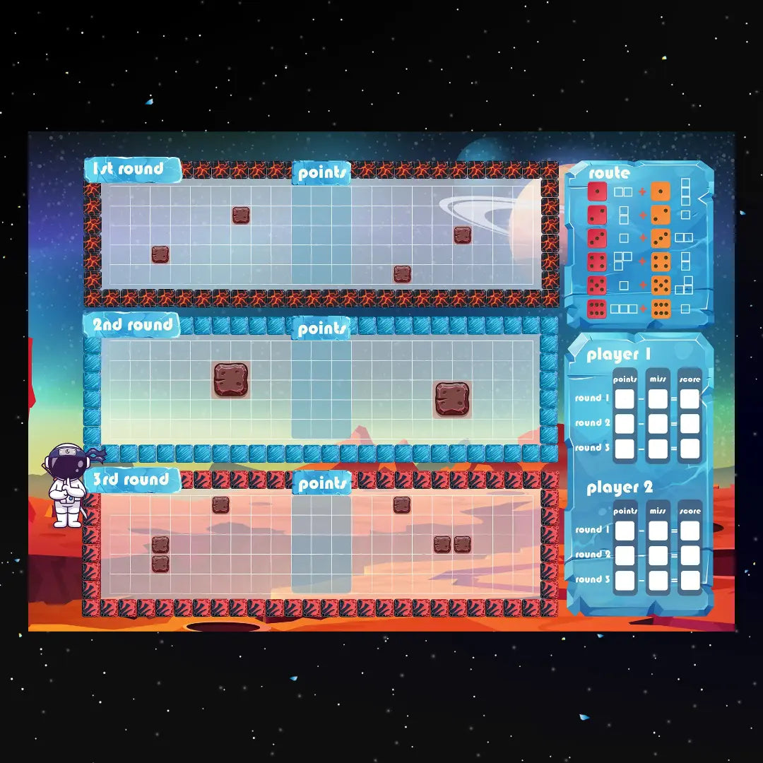 Micro Mars 2 PvP Edition  map 2 print and play game fernflowerpress.com 